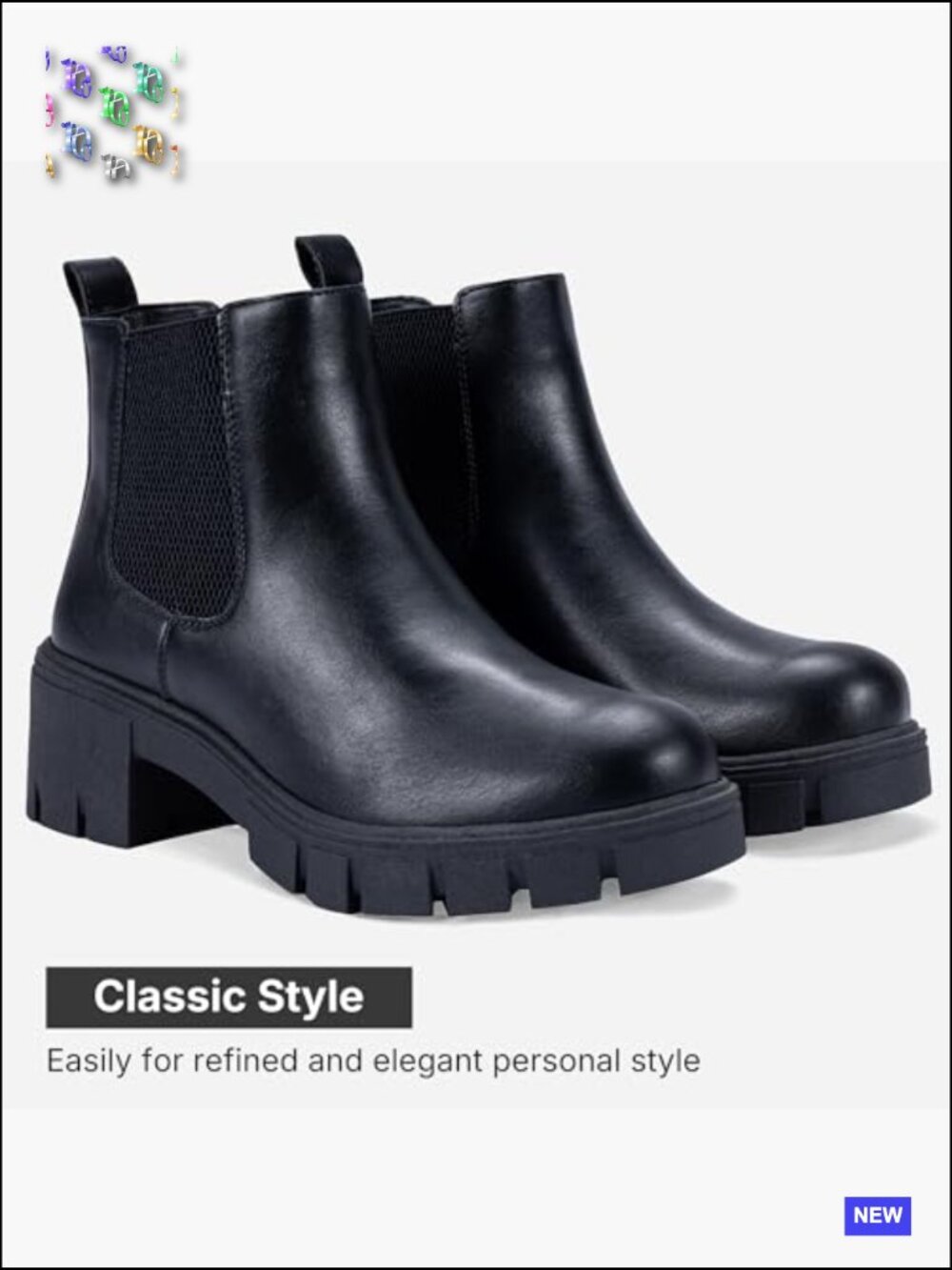 Chelsea Ankle Boots Platform Lug Sole Elastic Slip On Bootie - Picture 5 of 7